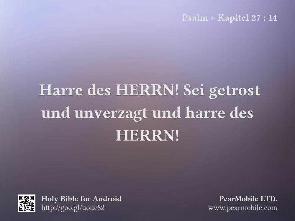 Psalm, Kapitel 27:14